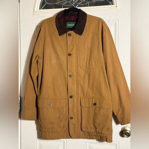 Men's Orvis Classic Brown Barn Chore Coat Medium Flannel Lined